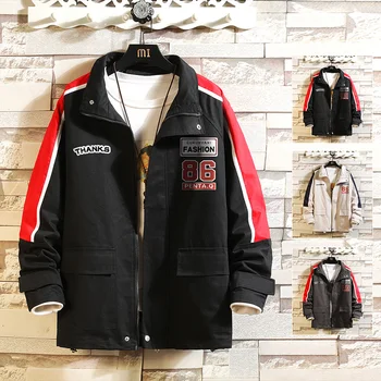 

Fashion Spring Autumn 2020 New Print Casual Jacket Black Mens Japanese Streetwear Designer Clothes Plus OverSIZE 4XL 5XL 6XL