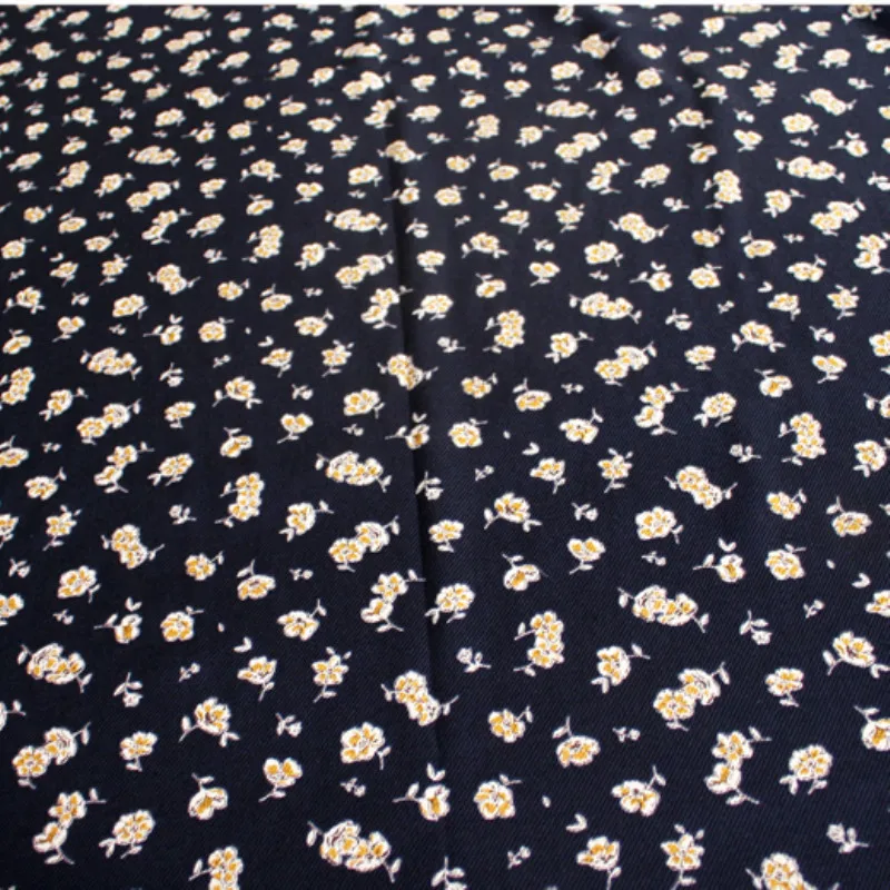 Половина метра весна лето маленький цветочный принт эластичная саржа шифон ткань для платья рубашка одежда для девочек материал T915