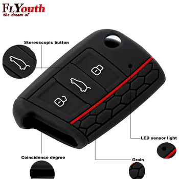 

For Volkswagen Golf 7 mk7 For Skoda Octavia A7 Silicone Key Portect Cases Car Accessories Key Case Bag Key Cover Car-styling 1Pc