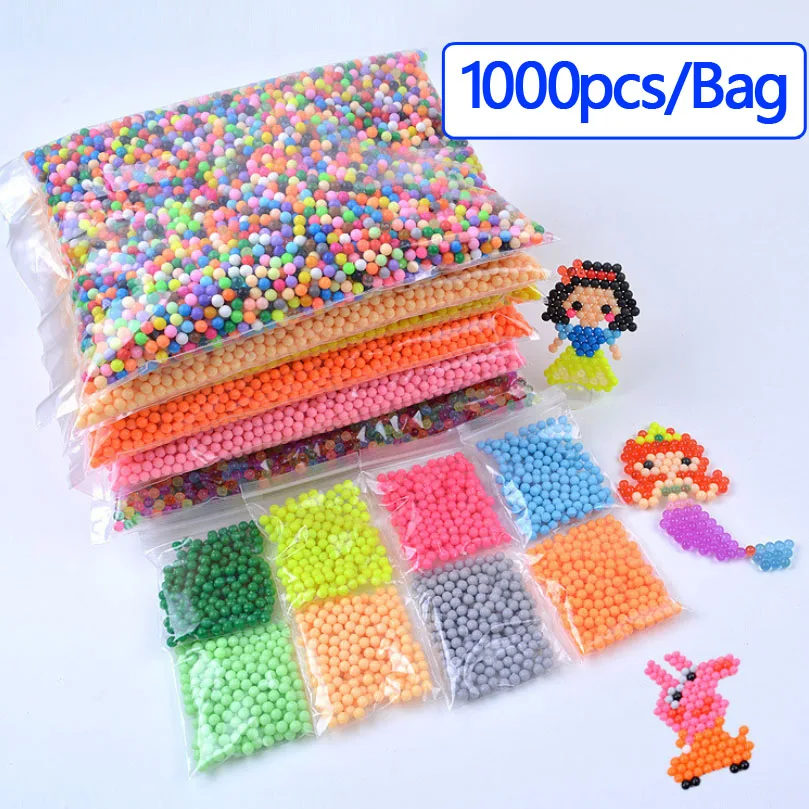 1000pcs/Bag 30 Colors 5mm Water Magic Beads Perlen Spray DIY Tool Hama Children Kids Educational Toys Puzzles Accessories | Игрушки и