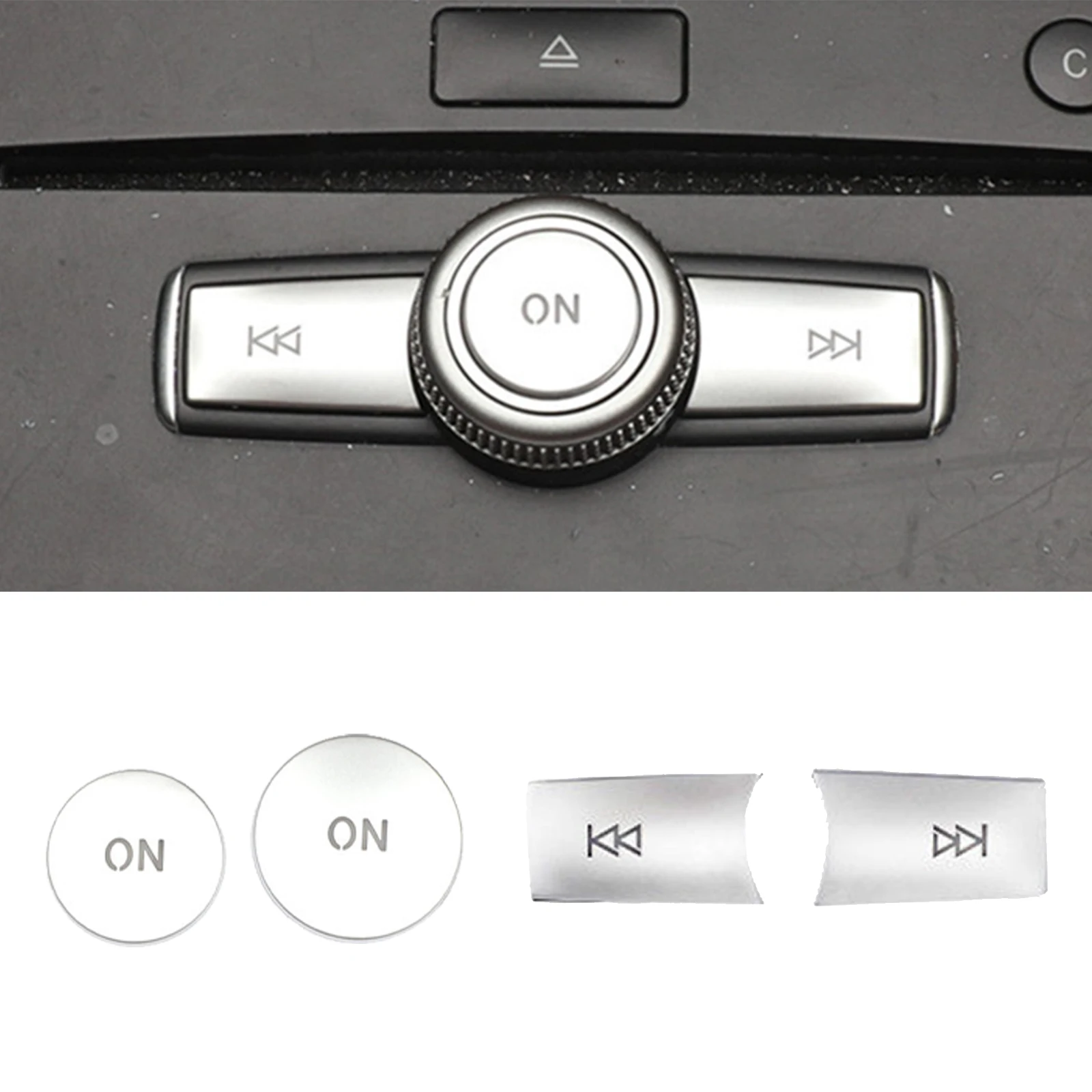 Car Knob Covers Car Console CD Panel Multimedia Switch Buttons Sequins Volume Button Cover For Mercedes Benz C E Class W204 W212 GLK X204