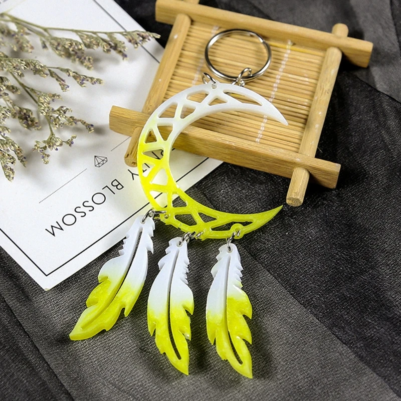 

1 Set Dream Catcher Epoxy Resin Mold Feather Earrings Keychain Silicone Mould DIY Crafts Jewelry Car Pendant Decorations Casting