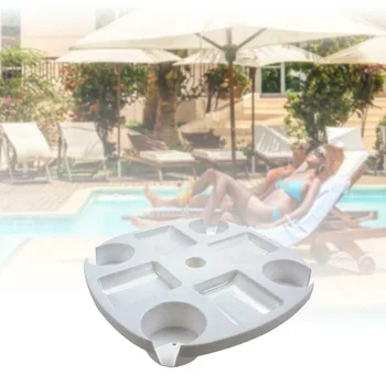 

Beach Umbrella Table Tray with Cup Holders Snack Cups for Garden Swimming Pool L5 #4