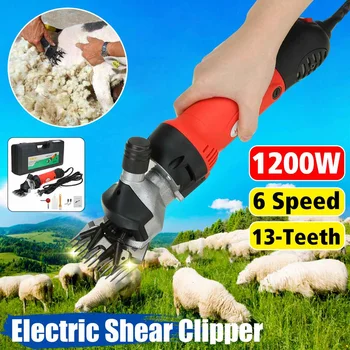

1200W 6 Gears 13-Teeth Electric Sheep Shear Kit Goat Wool Clipper Shaving Trimmer Cutter Scissor Farm Machine US/UK/EU/AU Plug