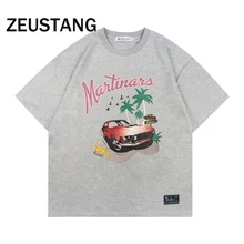 

Zeustang Men Fashion Harajuku T Shirt Streetwear Letter Flower Print Tshirts O Neck Spring Summer Hip Hop Short Sleeve Tees Top