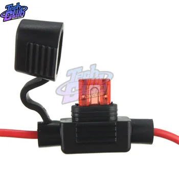

Waterproof Power Socket Small Blade Type inline InLine Fuse Holders with 10A Fuse auto Car Replacement Fuses length 16AWG