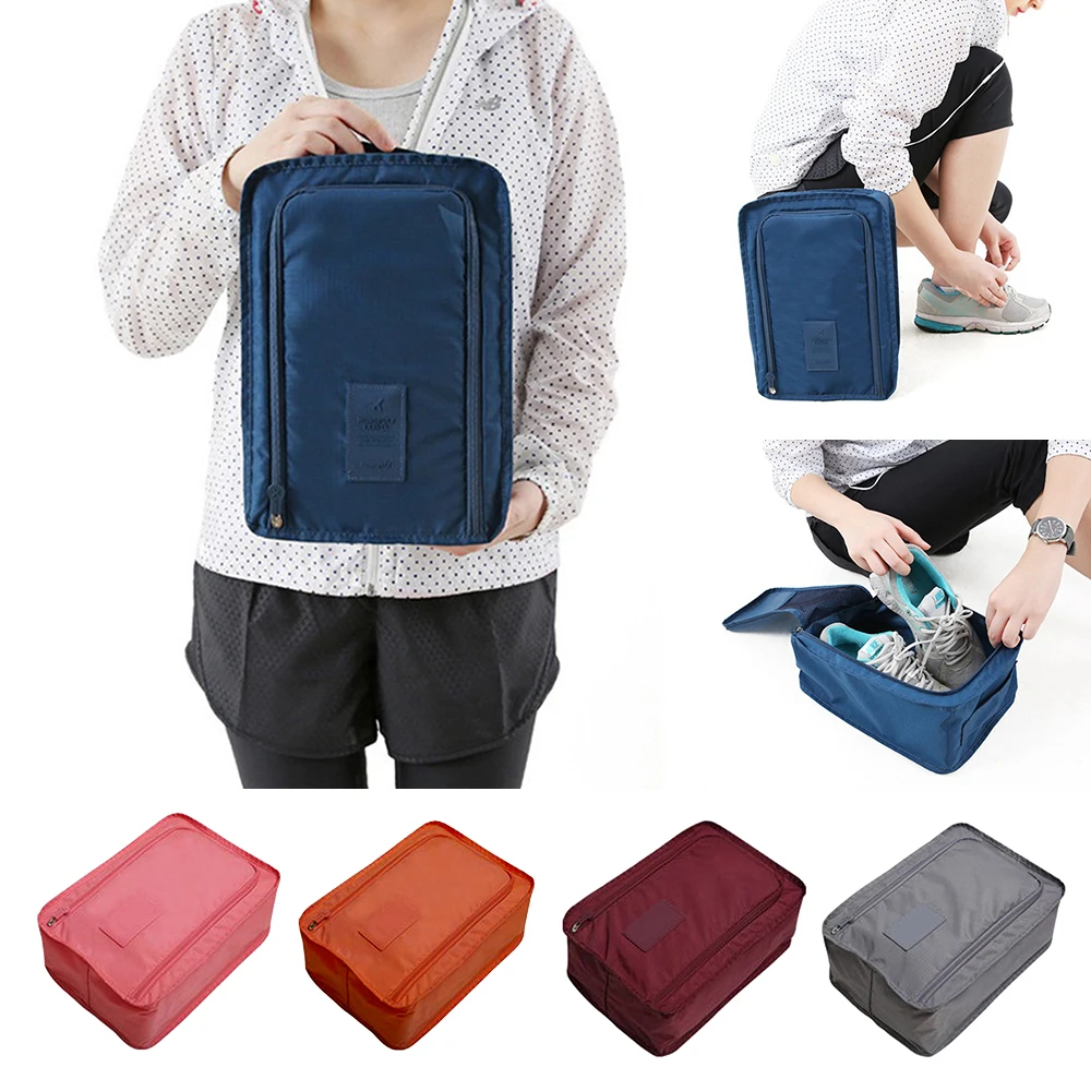Portable Waterproof Sports Shoe Bag Folding Box Travel Luggage Organizer Zipper Pouch Bra Cosmetic Makeup Underwear Storage Bags