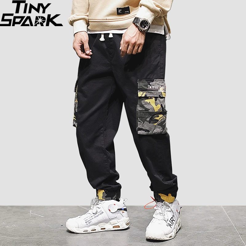 Мужская Уличная Хип-хоп брюки карго камуфляжные карманные брюки Харадзюку бегунов 2019 Осенние повседневные тактические брюки шаровары