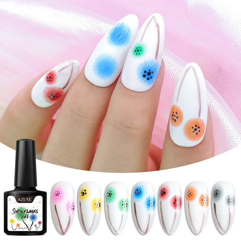 AZURE BEAUTY снежинки Цветущий Гель-лак для ногтей длительное цветение цветы УФ-гель