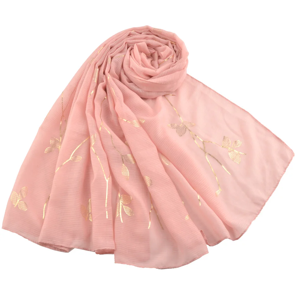 Foulard femme musulman, хлопковый мусульманский хиджаб, простой головной шарф для волос, Шали Обертывания, Осенний женский золотой шарф с маркой sjaal, Роковая женщина