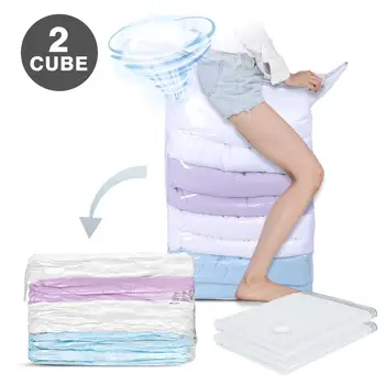 

TAILI 2PCS Three-dimensional Type Vacuum Cube Bag No Tool Needed No Noise Convenient For Stroage Clothes Saving Space