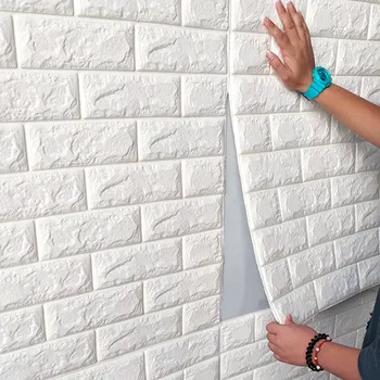 

3D Brick Wall Sticker Wallpaper Decorative Foam Waterproof Wallcovering Wallpaper for Kids Living Room DIY Background Sticker