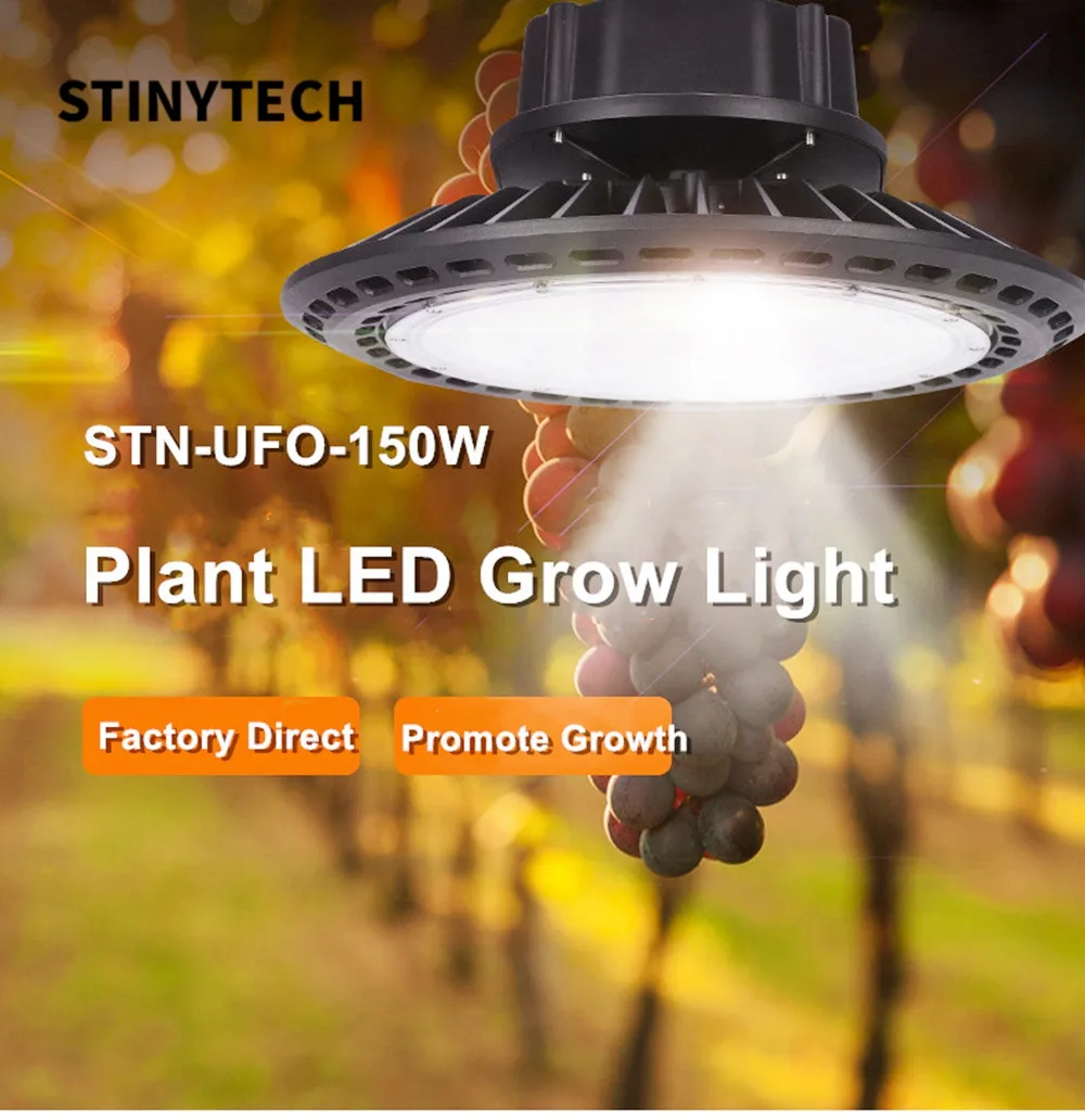 

STINYTECH 150W Indoor LED Full Spectrum UFO LED Grow Light For Veg Flowers Plant factory Promotion Growth Lights