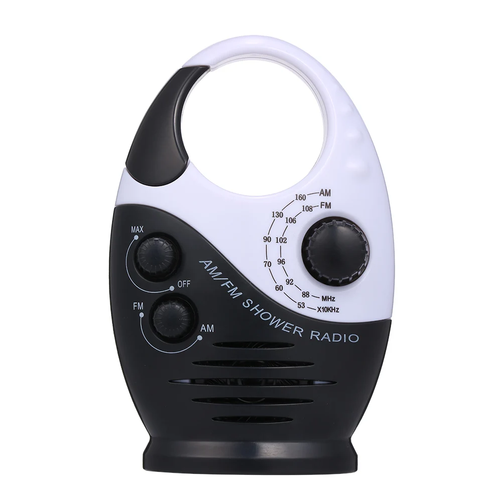 

AM/FM Mini Radio Shower Radio Bathroom Waterproof Radio Hanging Music Radio Built-in Speaker Not Including Battery For Swimming