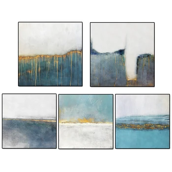 

Abstract Oil Painting Hand Painted Landscape Painting On Canvas Handmade For Home Decor Modern Abstract Paintings With Gold Foil