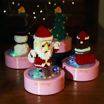 

Christmas Series Building Blocks Christmas Tree Santa Claus Snowman Christmas Gift Small Particles Assemble Bricks Toys