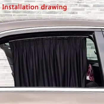 

2pcs 50cm Car Sun Shade Side Window Curtain Auto Foldable UV Protection Car Curtain Car Window Sunshade Accessories