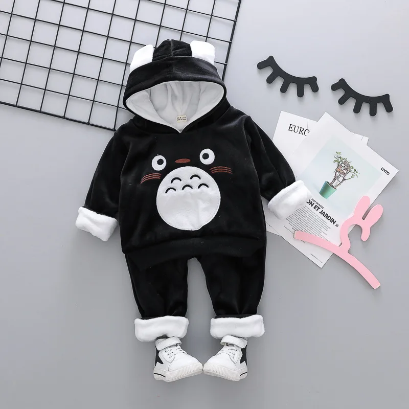 

Childrenswear Winter Fleece Lining Thick Autumn & Winter Warm Hoodie Boys And Girls Tracksuit Korean-style Cartoon Totoro-