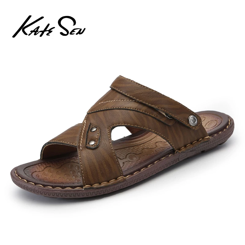 

KATESEN new summer men flip-flops high quality beach sandals non-slip men's slippers zapatos de hombre men's casual shoes