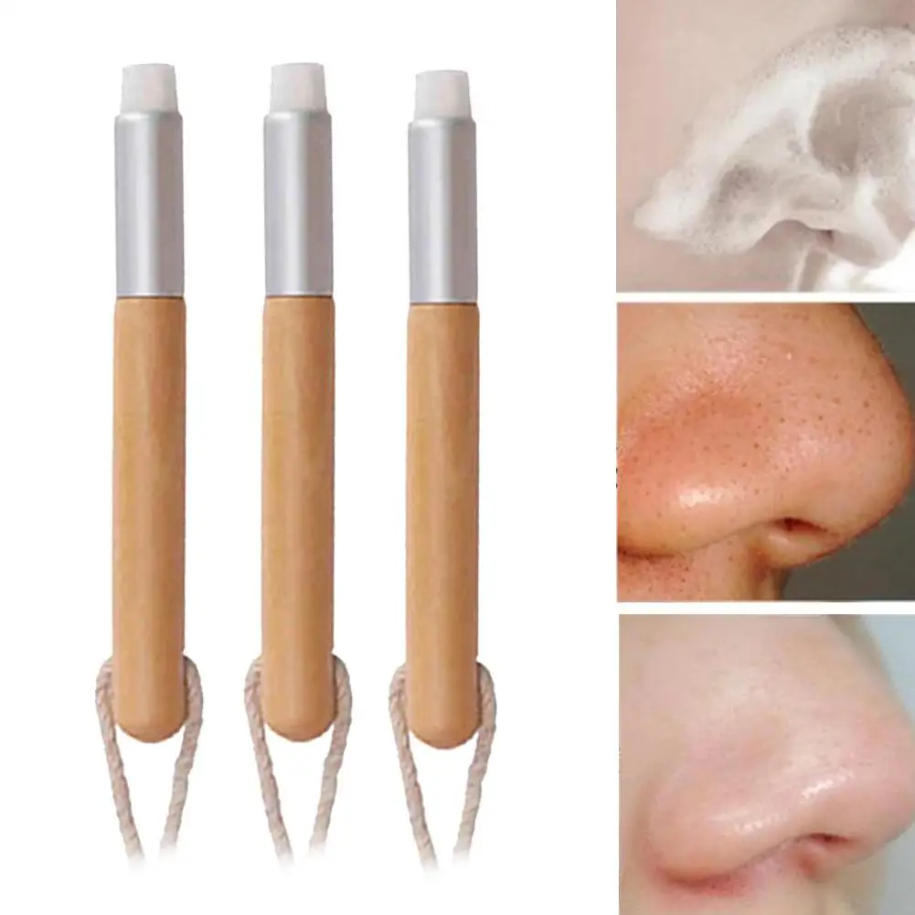 Wooden Brush Nose Cleasing Makeup Brush Nasal Brush With Rope
