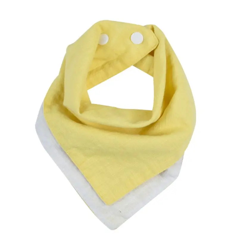2 цвета двусторонний муслин и хлопок детские нагрудники Unsiex аксессуары для новорожденных бандана нагрудники мягкий шарф с треугольниками для малышей CORB - Цвет: 1