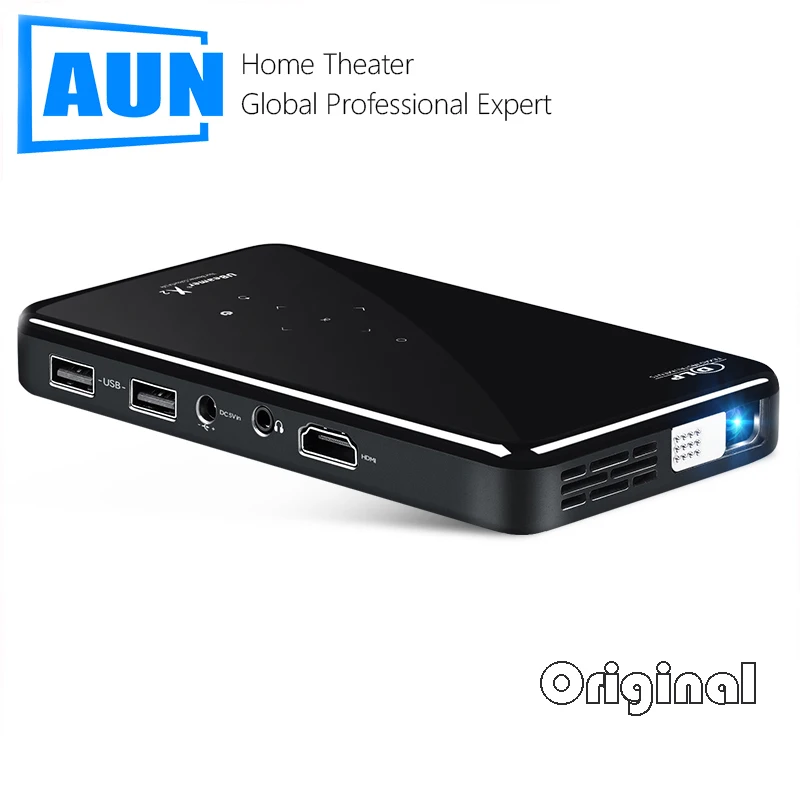AUN мини проектор X2 дополнительный 2G + 16G Голосовое управление версия wifi для 1080P