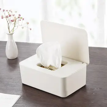 

Solid Color Rectangular Napkin Storage Box Tissue Dispenser for Bathroom Kitchen and Office (Black / White / Pink / Gray)
