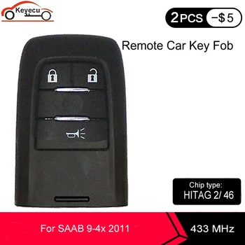 

KEYECU OEM for SAAB 9-4x 2011 Smart Remote Control Car Key Fob 3 Button ASK 433MHz PCF7952E / HITAG2 / ID46