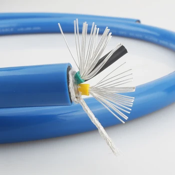 

High Quality Audiocrast P111 Pure Silver Plated AC Power Cable Per Meter EMC Shielded OFC HIFI DIY Power Cord Wire For EU US AU