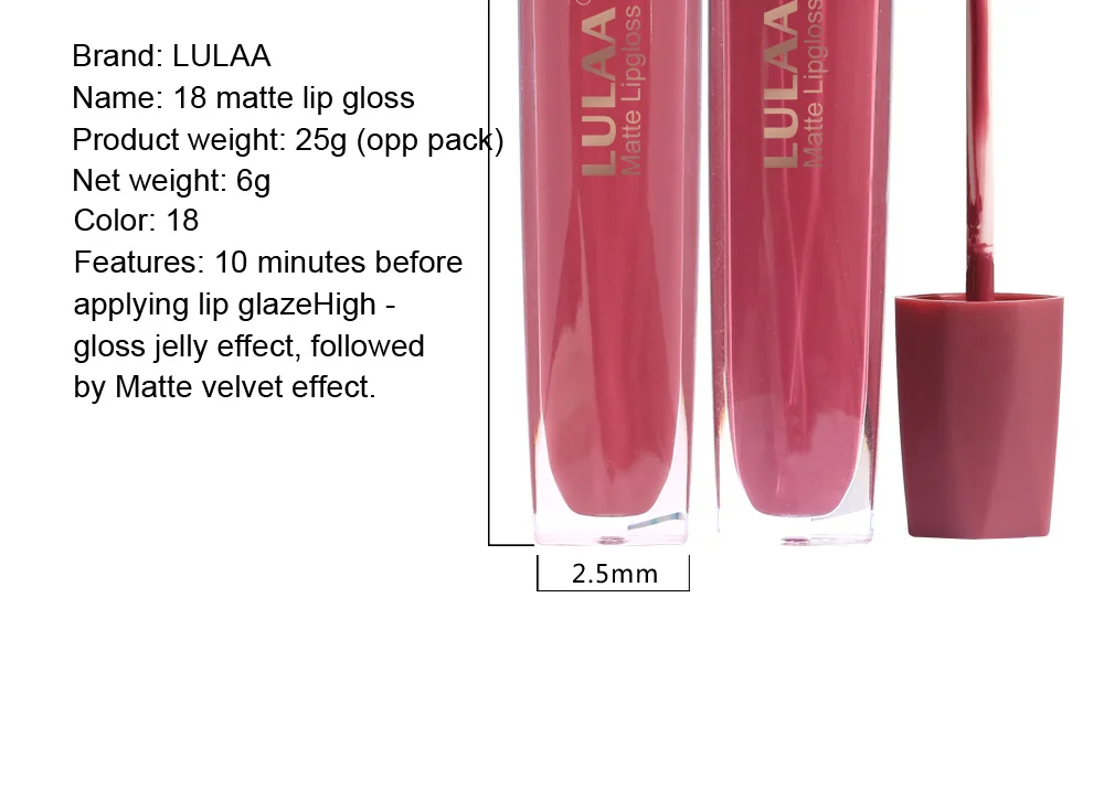 Matte Lipgloss Sexy Red Non-stick Cup Velvet Lipstick Waterproof Long Lasting Lips Makeup Lipstick 18 Colors Available