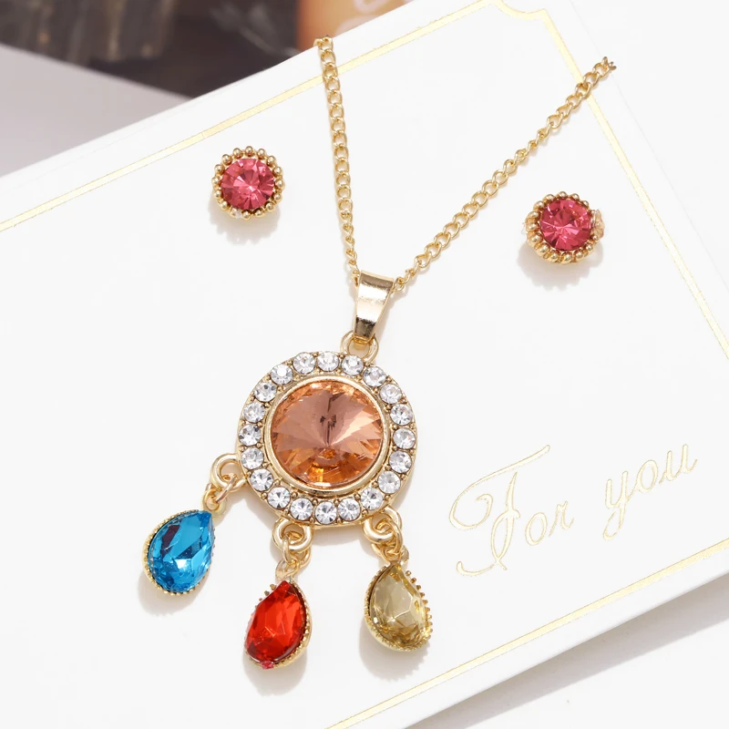 Женский комплект свадебных украшений элегантные разноцветные Австрийские
