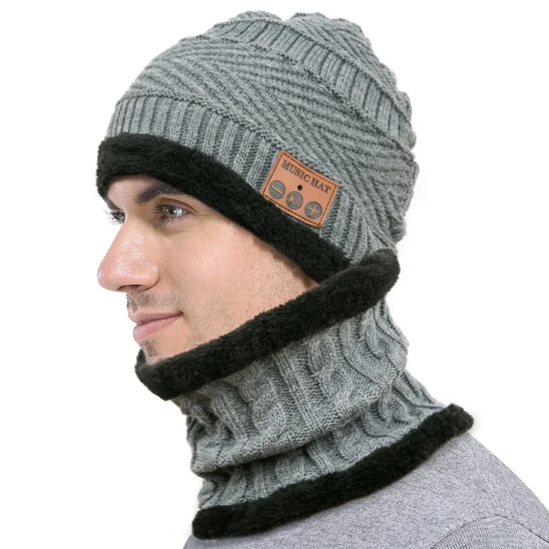 Для Мужчин И Женщин Bluetooth шляпа беспроводные наушники для музыки шляпа стерео гарнитура теплая зимняя шапка шляпа шеи утепленный комплект для спорта на открытом воздухе