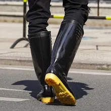 1 пар/лот Водонепроницаемая рабочая обувь мужская Экологичная Резина дышащая Строительная защитная обувь уличные Нескользящие высокие ботинки для дождя