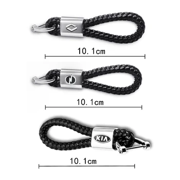 

1PCS 3D Keychain Hand Woven Horseshoe Buckle for Chevrolet SUZUKI Fiat Subaru Peugeot Citroen JEEP Mitsubishi Mazda Volvo Emblem