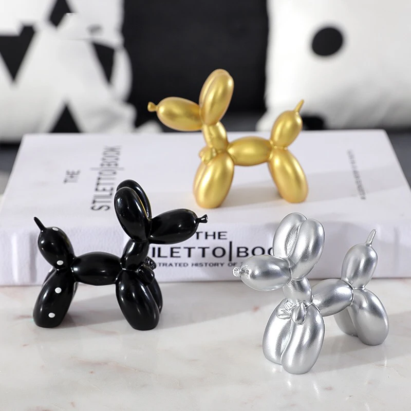 

Cute Puppy Resin Crafts Sculpture Gift Cute Small Balloon Dog Party Accessories Home Desktop Ornament Cake Dessert Decoration