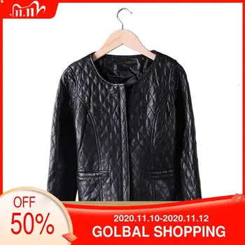 

2020 Black Japan Style Short Genuine Leather Jacket Women Real Sheepskin Autumn Slim Fit Natural Leather Coat