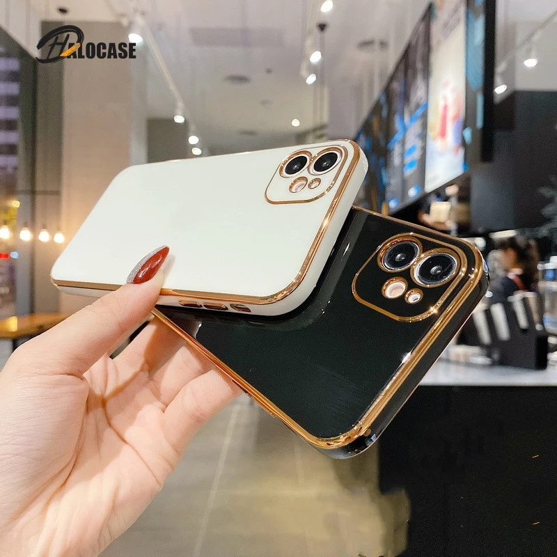 Роскошный позолоченный гальванический чехол для iPhone 11 Pro Max 8 Plus 7 XR XS X Силиконовая