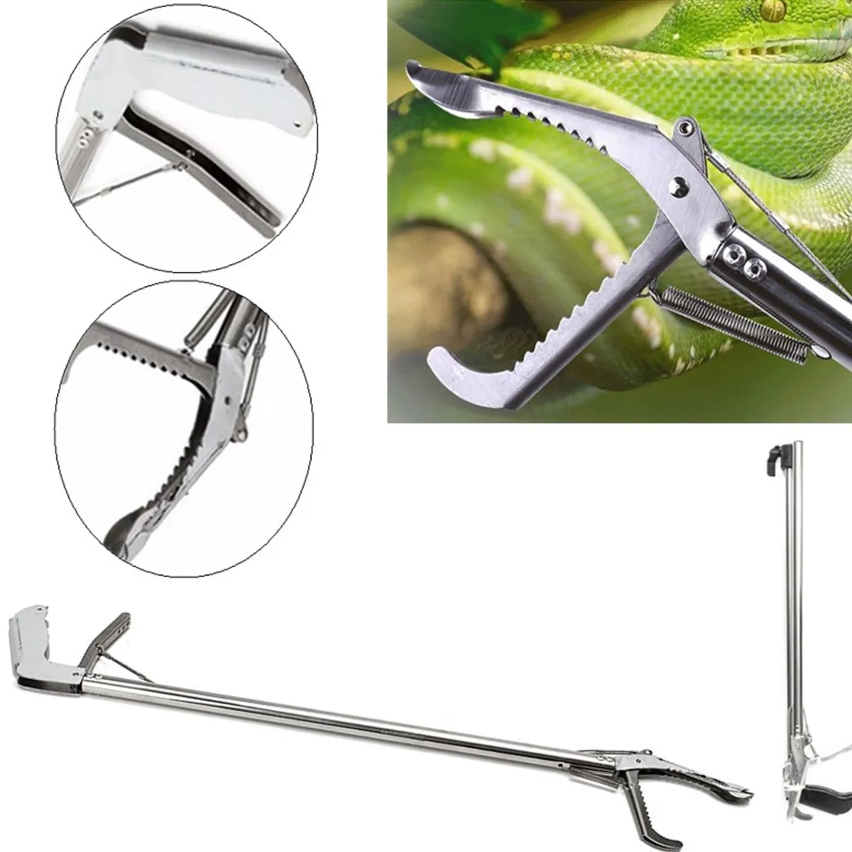 

100CM Heavy Duty Lizards Foldable Reptile Snake Tongs Stick Grabber Catcher Wide Jaw Tool Heavy Snake Duty Pest Control Products
