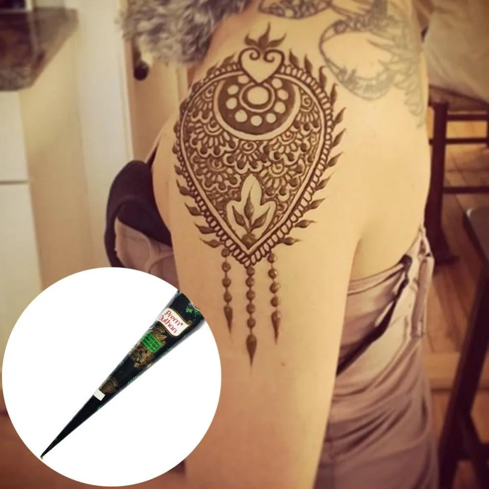 Brown Henna Cones Indian Henna Tattoo Paste For Temporary Tattoo Body Art Sticker Natural Body Paint Tattoo Henna Cones