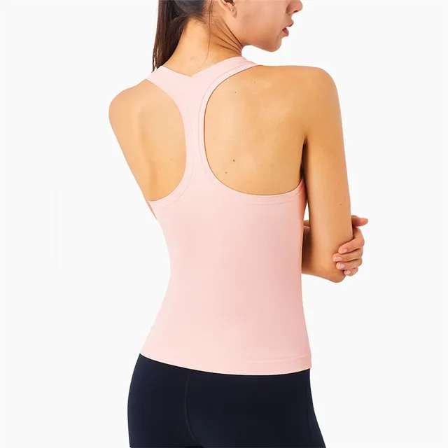 Sexy Beauty Yoga Vest Sports Bra Top Tank Women Shirt Sportswear High Elastic Breathable Moisture Wicking Running Blouse Summer Pink mist