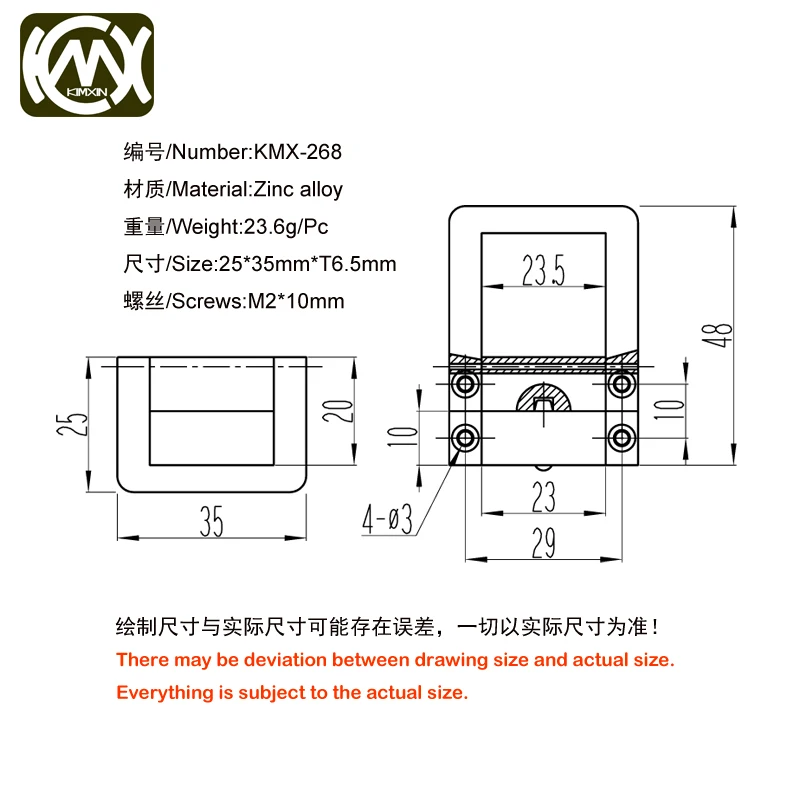 1pc 25*35mm KIMXIN Sales high-grade Custom style Zinc alloy