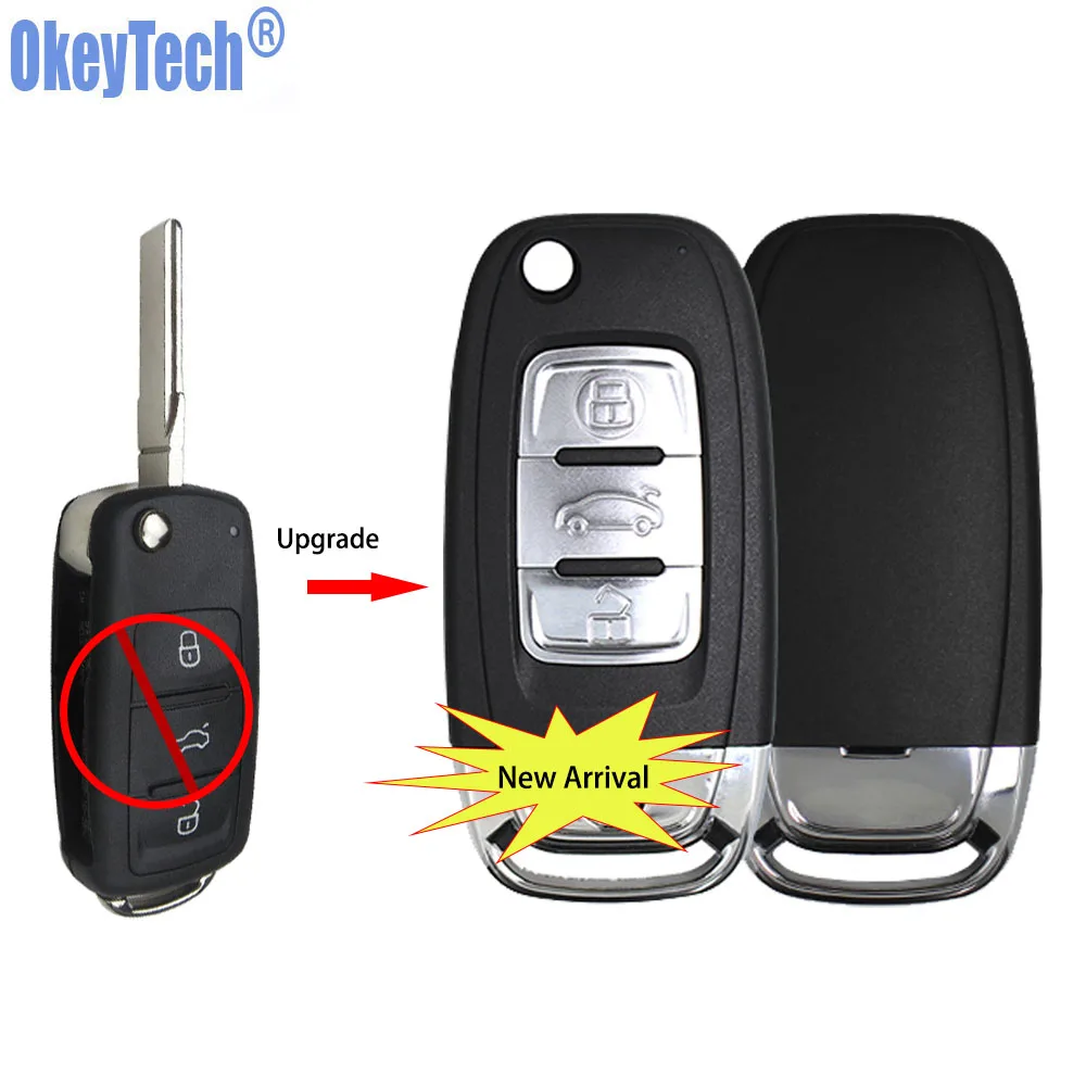 OkeyTech для V W Volkswagen Golf 7 Beetle T5 T4 Caddy Bora Mk4 Polo Passat B5 B6 транспортер флип модифицированный ключ оболочки HU66 нож