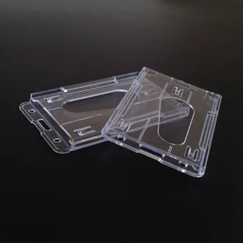

1PC Double Card Acrylic Plastic ID Badge Card Holder for Bank credit cards Protector Cardholder Id Card Cover drop shipping