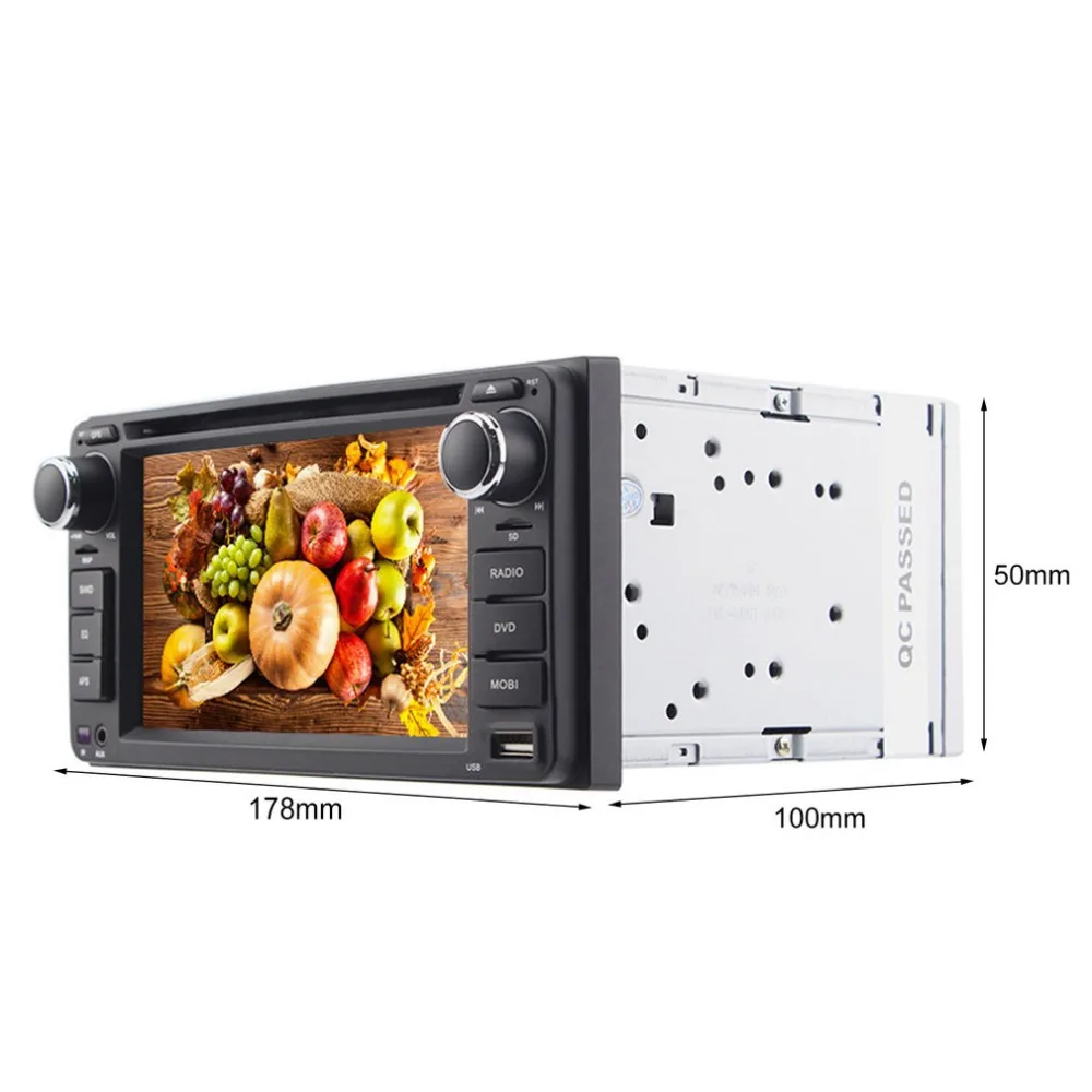 6,2 дюймов Универсальный двойной DIN In-Dash цифровой медиа-dvd Автомобильный дисплей 7 цветов Кнопка Светодиодный свет установка для Toyota