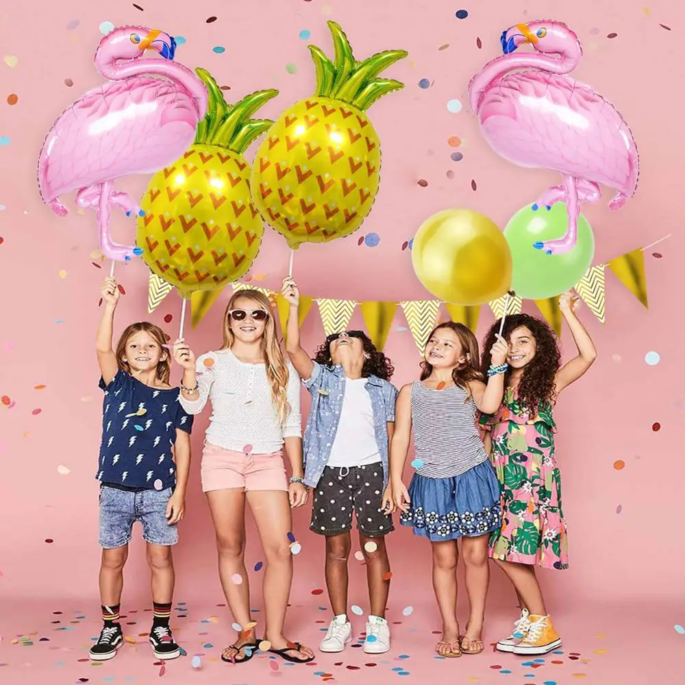 Фламинго ананас шар Красочные Гавайские вечерние баллоны с днем рождения