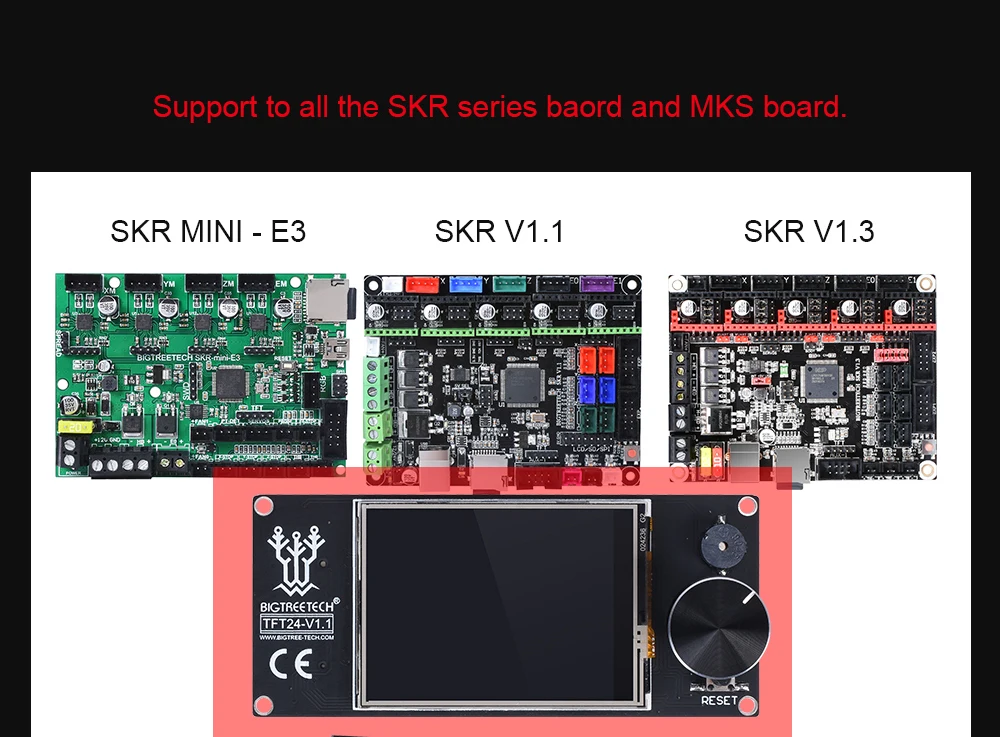 BIGTREETECH SKR mini E3 V1.2 плата управления 32 бит с TMC2209 UART+ TFT24 сенсорный экран VS SKR V1.3 SKR PRO плата для Ender 3/5