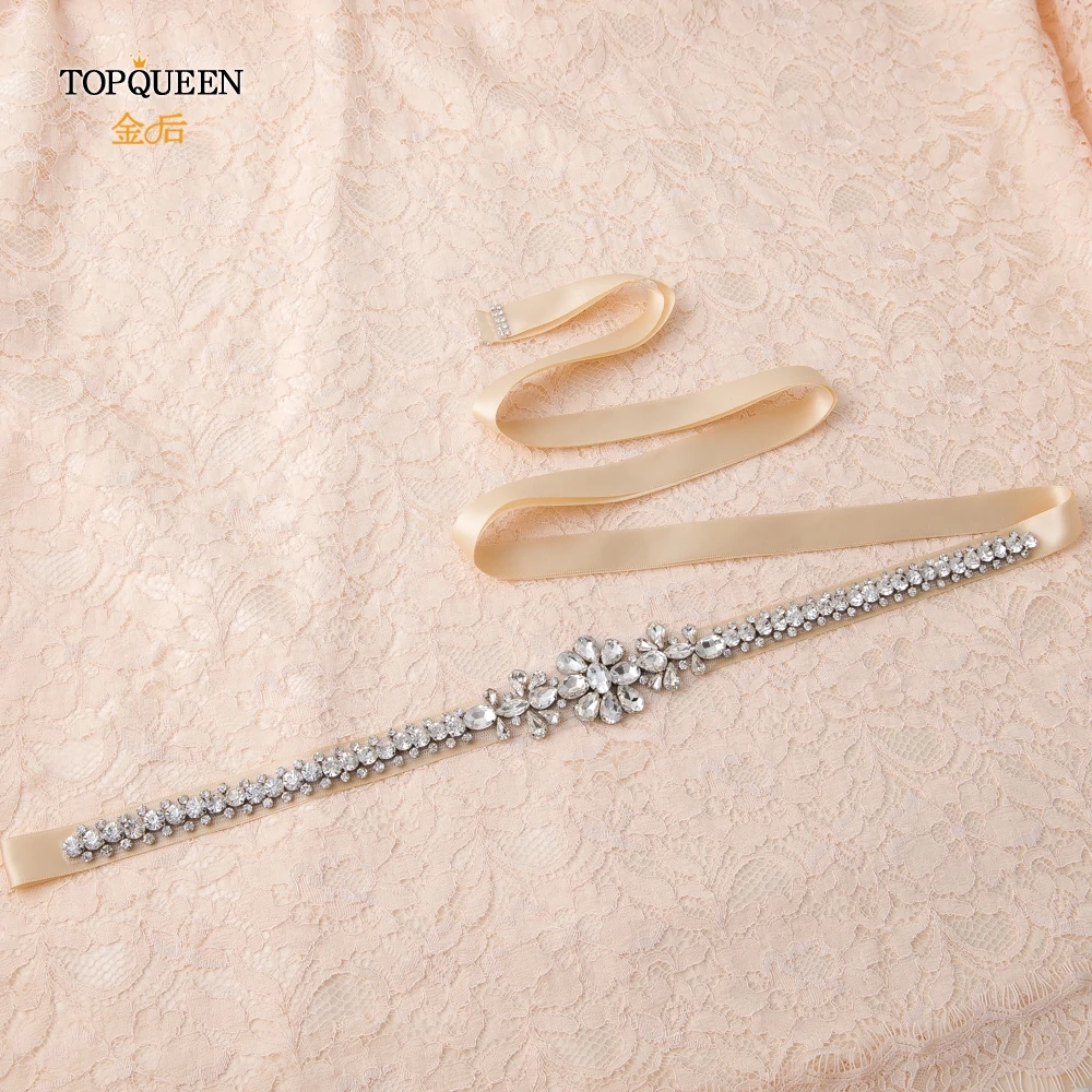 TOPQUEEN S258 свадебный пояс Стразы пояс из бисера Кристалл элегантные свадебные пояса свадебные аксессуары свадебные sashs