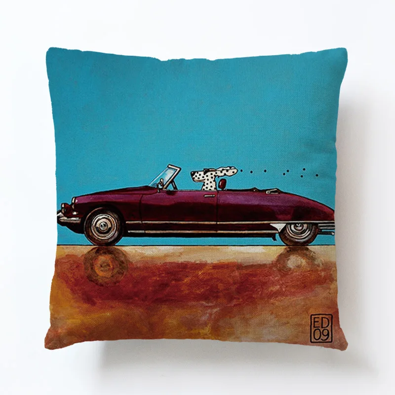 Мультфильм собака автомобиль автобус наволочки для офиса, для сиесты подушка для дивана спинки украшения 45x45 см Nap Pillowsham подарок для детей - Цвет: D13