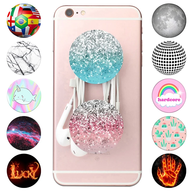 

Round PopSoket Colored Drawing Shining PipSocket for Phones Samll Mobile Phone Gadgets Expanding Stand Grip Finger Pocket Socket