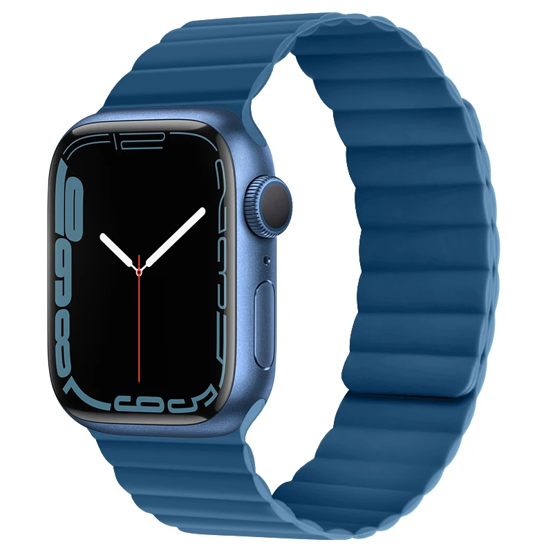 Pulseira Magnética Original para Apple Pulseira de Relógio Silicone Ligação Loop 44 mm 40 mm 41 mm 45 mm Iver Série se Pulseira 1:1 - Image 2